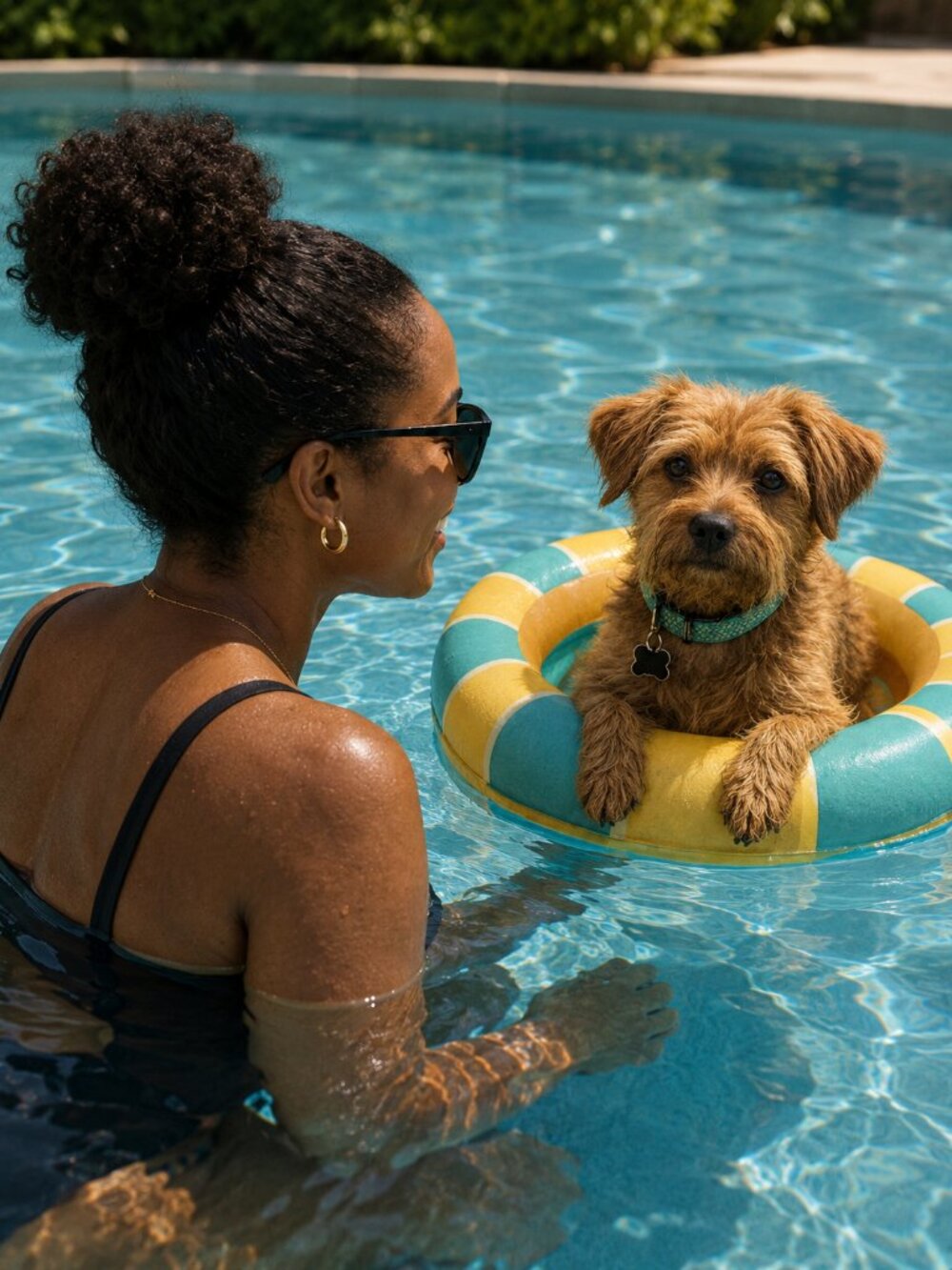 NIB - Vibrant Life Pet Pool Float - Small to Medium Dogs - Yellow and Blue